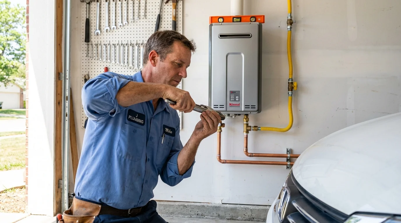 Tankless water heater installation by a Johns Plumbing LLC plumber in El Mirage